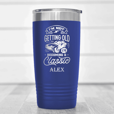 Blue Funny Old Man Tumbler With Becomming A Classic Design