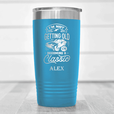 Light Blue Funny Old Man Tumbler With Becomming A Classic Design