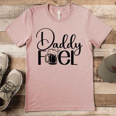 Heather Peach Mens T-Shirt With Beer Fuel For Dad Design