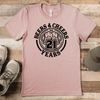 Mens Heather Peach T Shirt with Beers-And-Cheers design