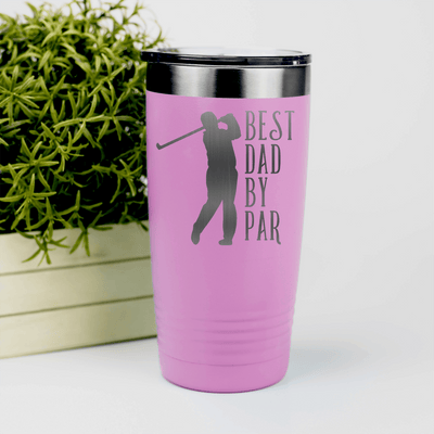 Pink golf tumbler Best Dad By Par