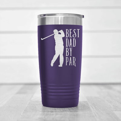 Purple golf tumbler Best Dad By Par