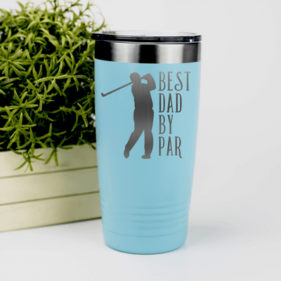 Teal golf tumbler Best Dad By Par