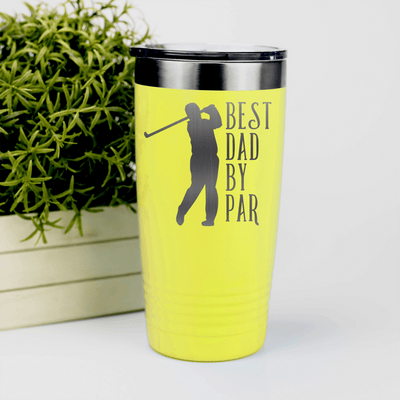 Yellow golf tumbler Best Dad By Par