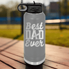 Grey Fathers Day Water Bottle With Best Dad Ever Design
