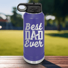 Purple Fathers Day Water Bottle With Best Dad Ever Design
