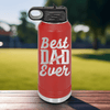 Red Fathers Day Water Bottle With Best Dad Ever Design