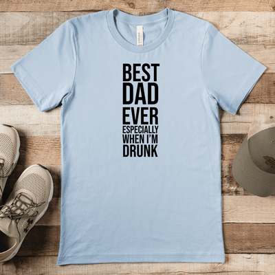Light Blue Mens T-Shirt With Best Drunk Dad Design