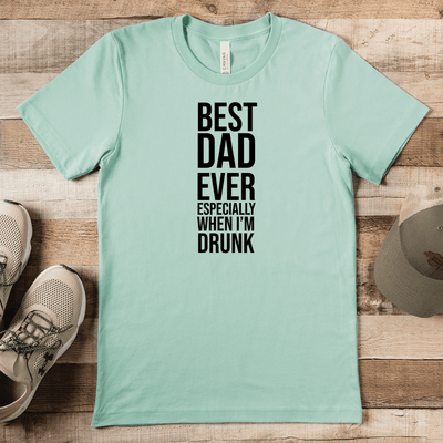 Light Green Mens T-Shirt With Best Drunk Dad Design