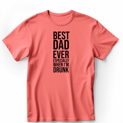 Light Red Mens T-Shirt With Best Drunk Dad Design
