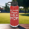 Red Soccer Water Bottle With Best Soccer Mom Design