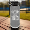 Grey Soccer Water Bottle With Best Soccer Player Calls Me Dad Design