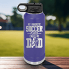 Purple Soccer Water Bottle With Best Soccer Player Calls Me Dad Design