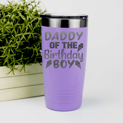 Light Purple Birthday Tumbler With Birthday Dad Design