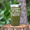 Military Green Birthday Tumbler With Birthday Dad Design