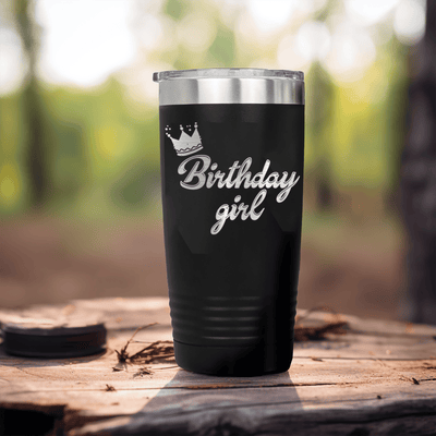 Black Birthday Tumbler With Birthday Girl Design