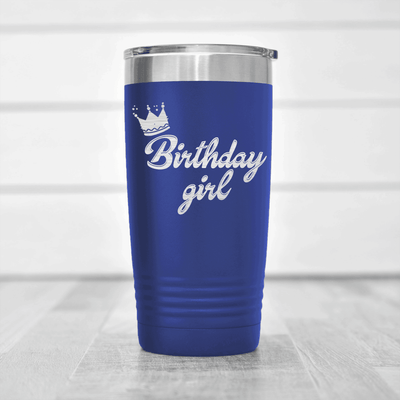 Blue Birthday Tumbler With Birthday Girl Design