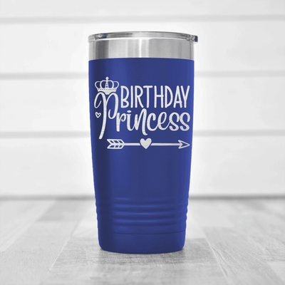 Blue Birthday Tumbler With Birthday Princess Arrow Design