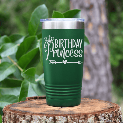 Green Birthday Tumbler With Birthday Princess Arrow Design