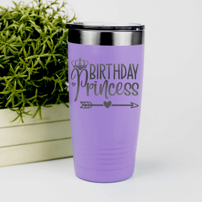 Light Purple Birthday Tumbler With Birthday Princess Arrow Design
