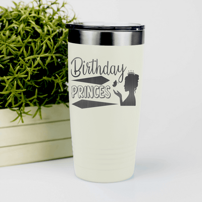 White Birthday Tumbler With Birthday Princess Design Design