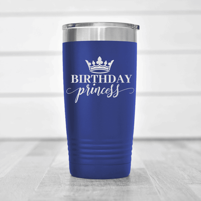 Blue Birthday Tumbler With Birthday Princess Design