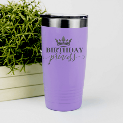 Light Purple Birthday Tumbler With Birthday Princess Design