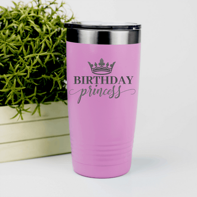 Pink Birthday Tumbler With Birthday Princess Design
