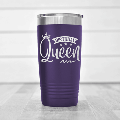 Purple Birthday Tumbler With Birthday Queen Design