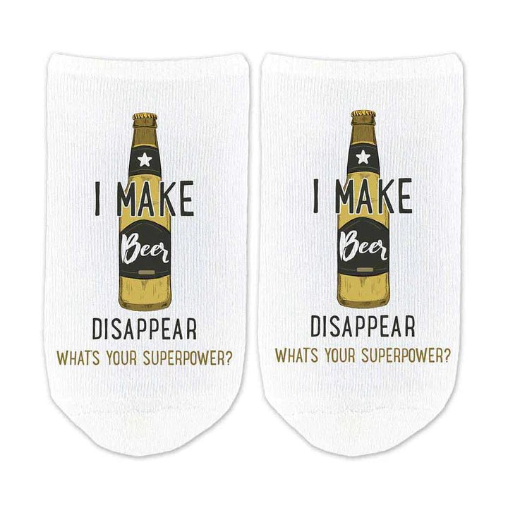 Unique Personalized Making Beer Disappear Socks Customized Socks Gifts for Men by Groovy Guy