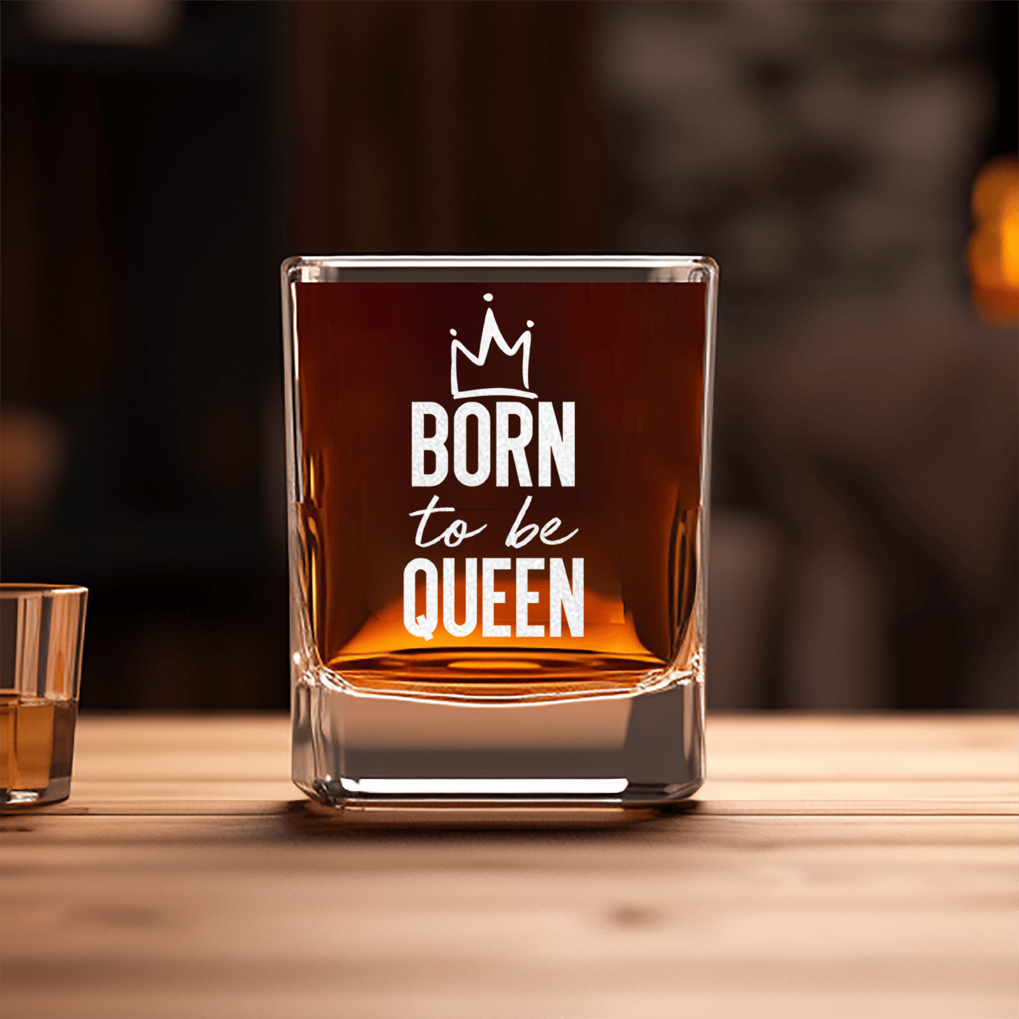 Born To Be Queen Square Shotglass