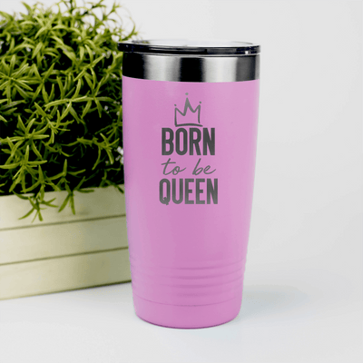 Pink Birthday Tumbler With Born To Be Queen Design