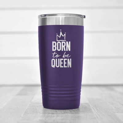 Purple Birthday Tumbler With Born To Be Queen Design
