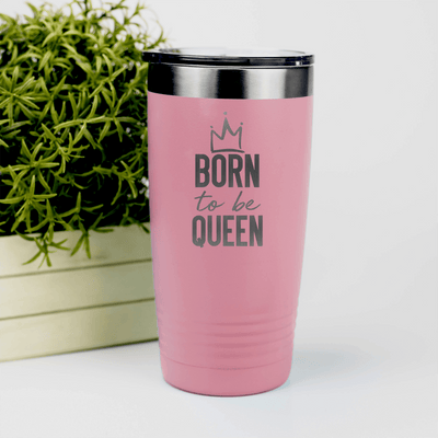 Salmon Birthday Tumbler With Born To Be Queen Design