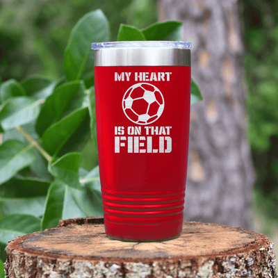 Red soccer tumbler Boundless Love For The Soccer Field