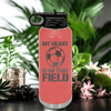 Salmon Soccer Water Bottle With Boundless Love For The Soccer Field Design