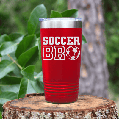 Red soccer tumbler Brothers Soccer Vibes