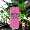 Pink Soccer Water Bottle With Brothers Soccer Vibes Design