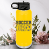Yellow Soccer Water Bottle With Brothers Soccer Vibes Design