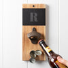 Personalized Bottle Cap Catcher - Wall Hanging Wood Bottle Opener with Slate Custom Engraving