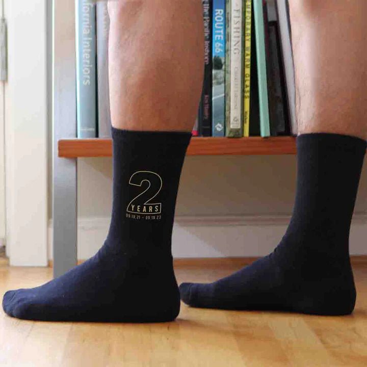 Unique Personalized Cotton Anniversary Socks Customized Socks Gifts for Men by Groovy Guy
