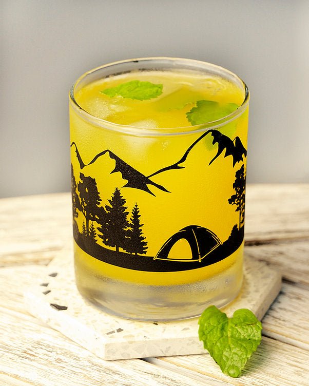 Unique Personalized Nature Whiskey Glasses Customized Whiskey Glass Gifts for Men by Groovy Guy