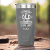 Grey Funny Old Man Tumbler With Cant Remember How Old Design