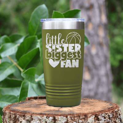 Military Green basketball tumbler Cheering From The Sidelines