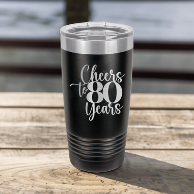 Funny Cheers To Eighty Years Ringed Tumbler