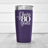 Purple Birthday Tumbler With Cheers To Eighty Years Design