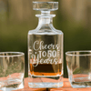 Birthday Whiskey Decanter With Cheers To Fifty Design