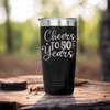 Black Birthday Tumbler With Cheers To Fifty Design