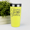 Yellow Birthday Tumbler With Cheers To Fifty Design