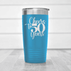 Light Blue Birthday Tumbler With Cheers To Fifty Years Design